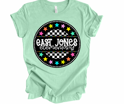 East Jones Elementary Checkered Stars