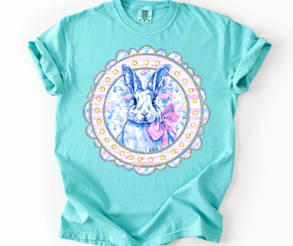 Scalloped Bunny (Blue/Pink Floral)
