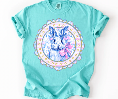 Scalloped Bunny (Blue/Pink Floral)