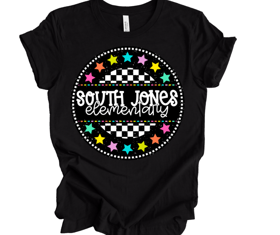 South Jones Elementary Checkered Stars