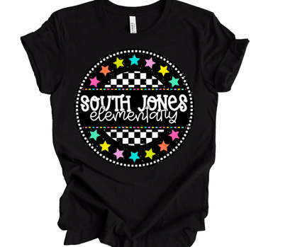 South Jones Elementary Checkered Stars
