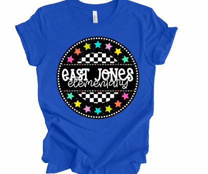 East Jones Elementary Checkered Stars