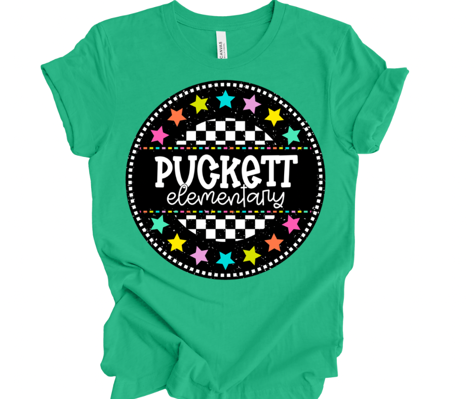 Puckett Elementary Checkered Stars