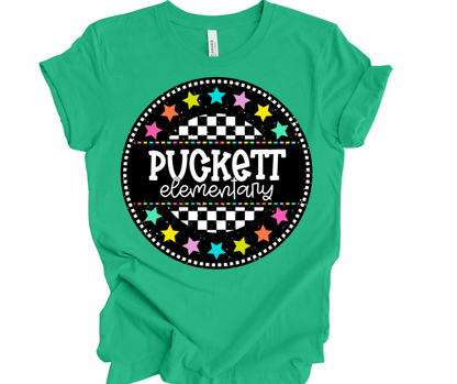 Puckett Elementary Checkered Stars
