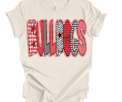 Bulldogs Checkered Stars (NO BOW)