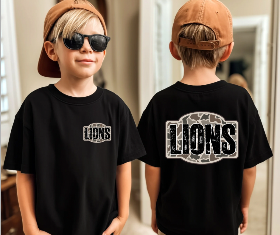 Lions - Camo (Front & Back)