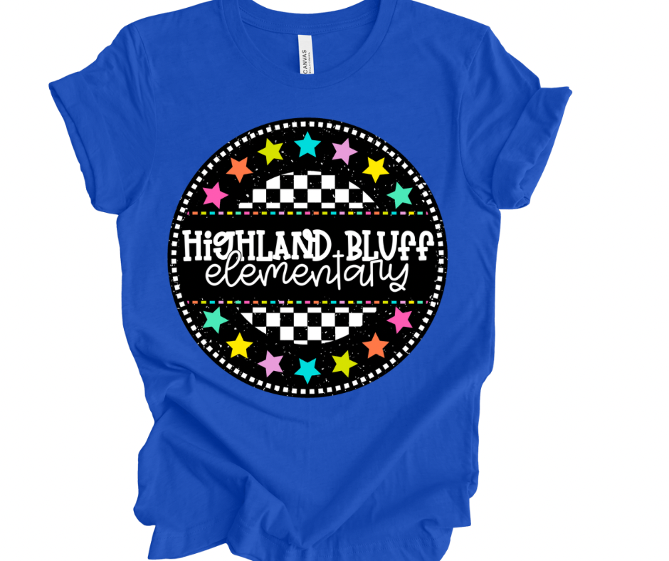 West Jones Elementary Checkered Stars