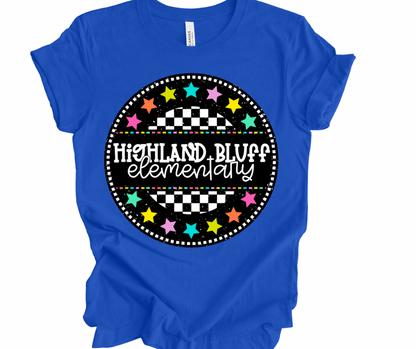 West Jones Elementary Checkered Stars