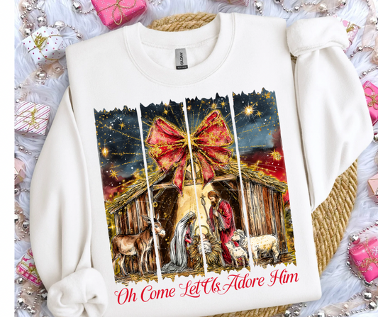 Oh Come Let Us Adore Him Manger (Bow)
