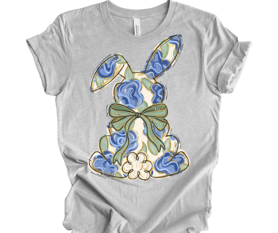 Blue Floral Bunny