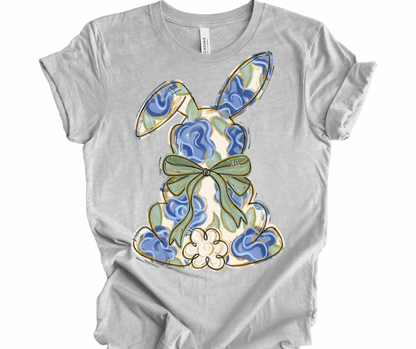 Blue Floral Bunny
