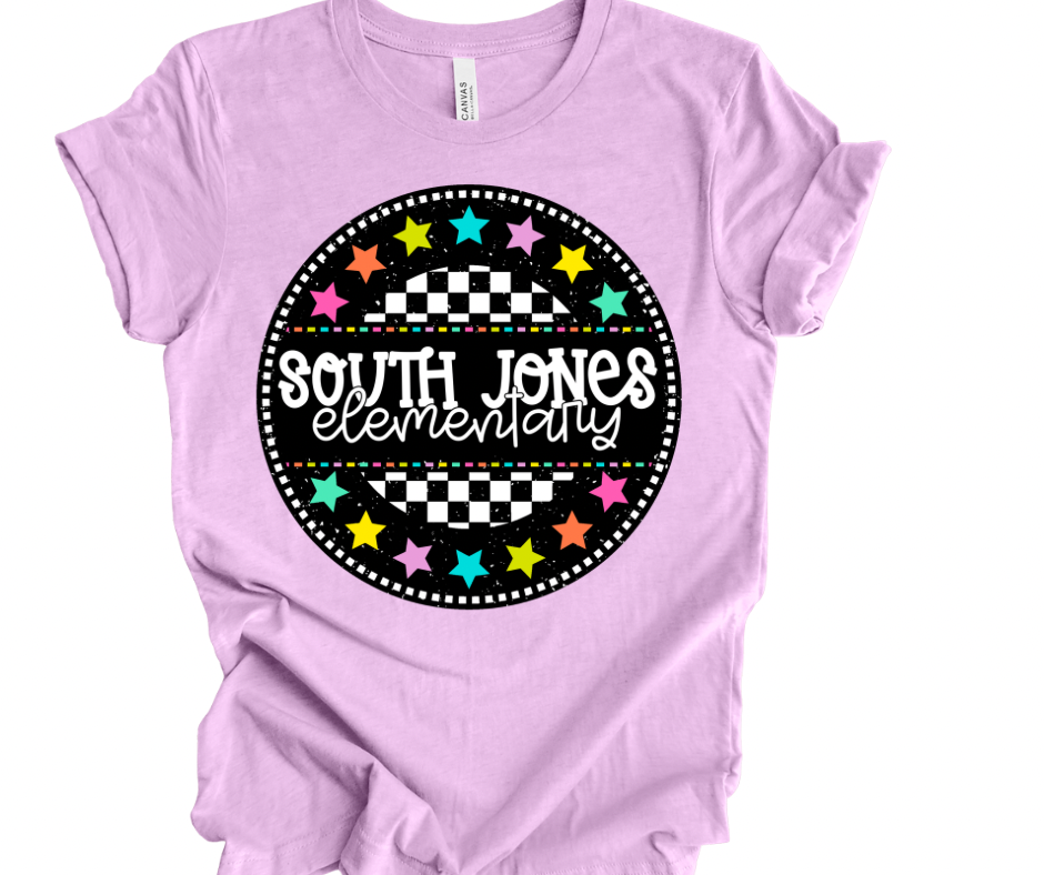 South Jones Elementary Checkered Stars