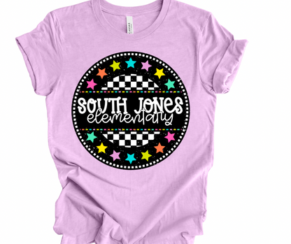 South Jones Elementary Checkered Stars
