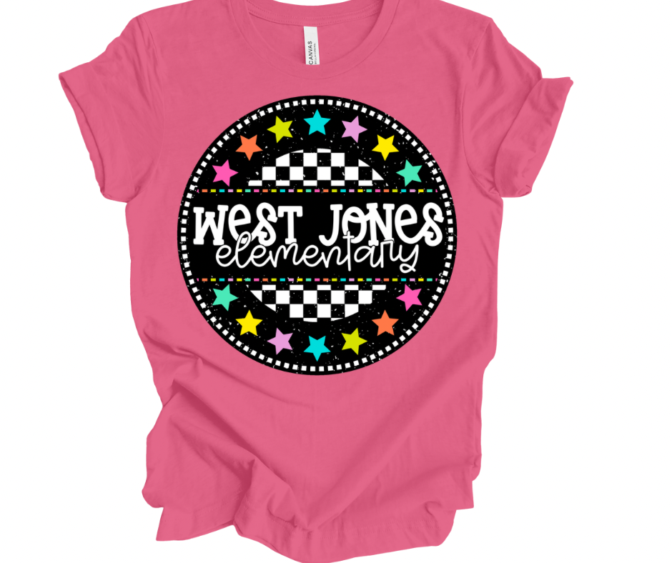 West Jones Elementary Checkered Stars