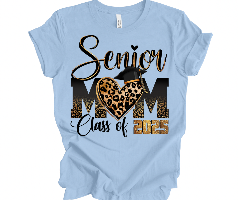 Senior Mom C/O 25 Leopard Heart