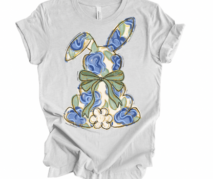 Blue Floral Bunny