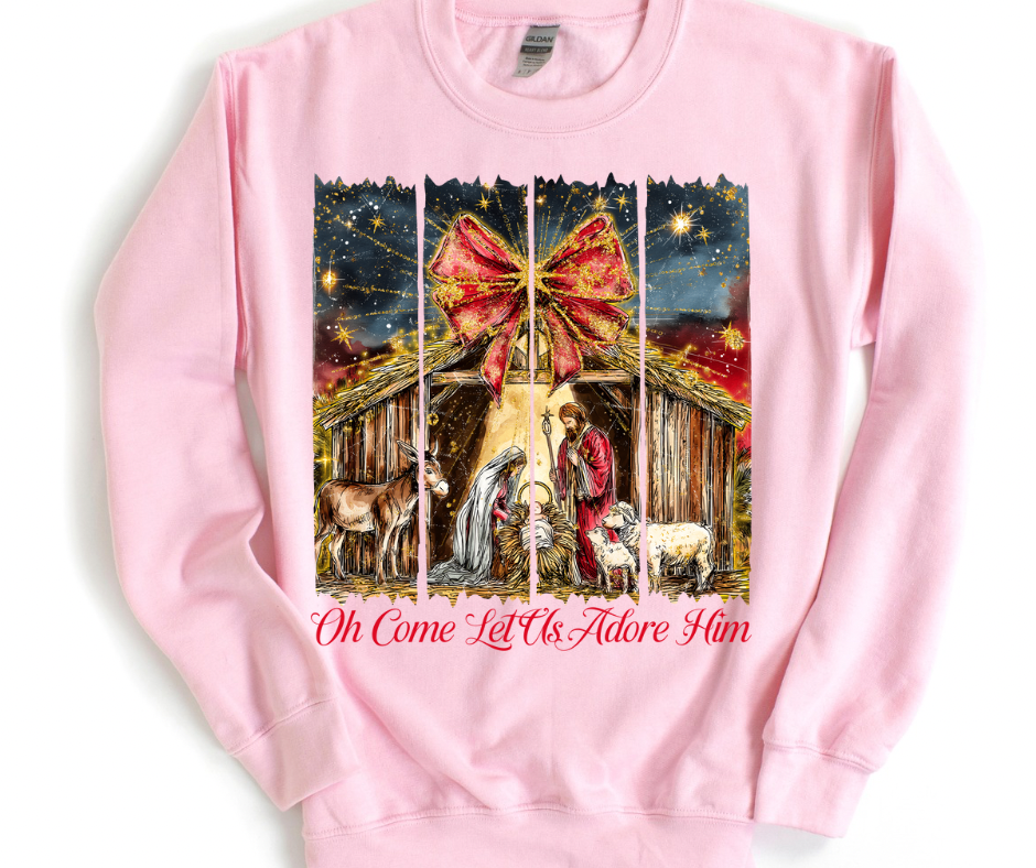 Oh Come Let Us Adore Him Manger (Bow)