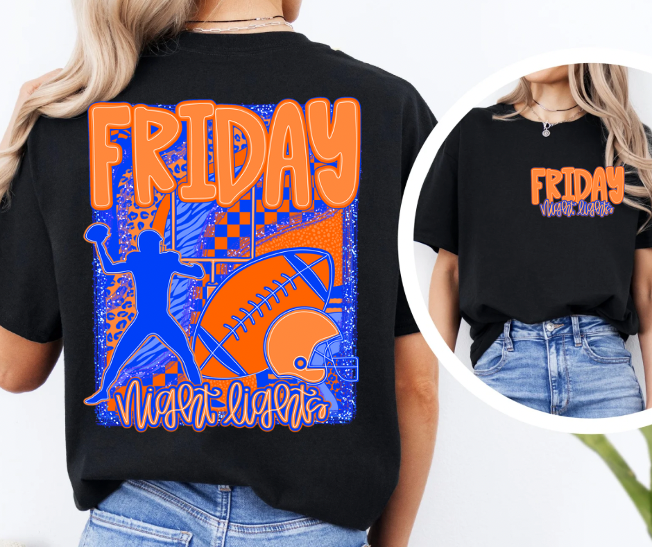 Friday Night Lights (AJD) Blue & Orange