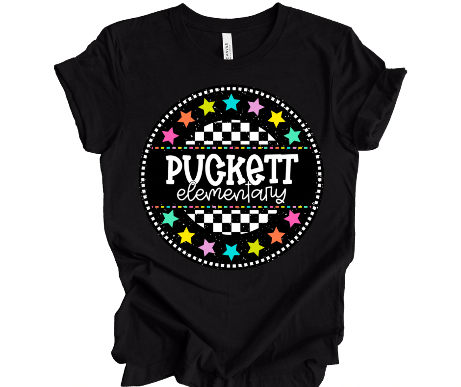 Puckett Elementary Checkered Stars