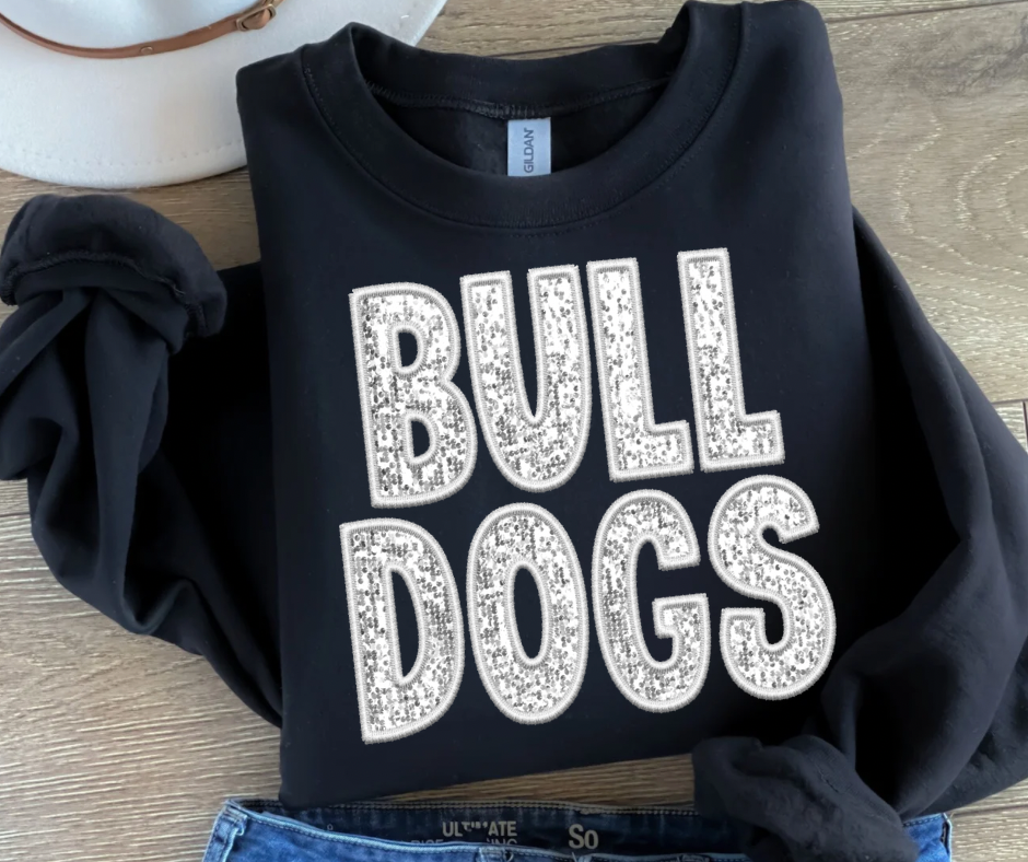 BULLDOG (White *FAUX Sequin)
