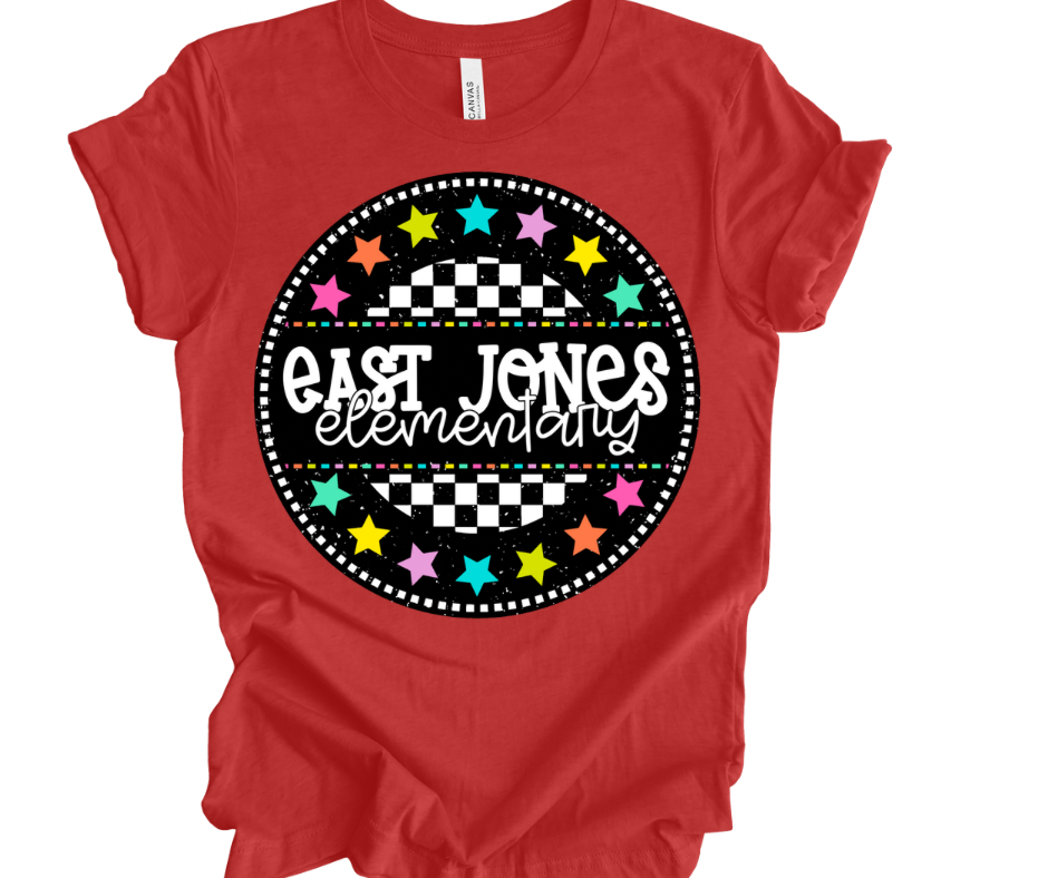 East Jones Elementary Checkered Stars