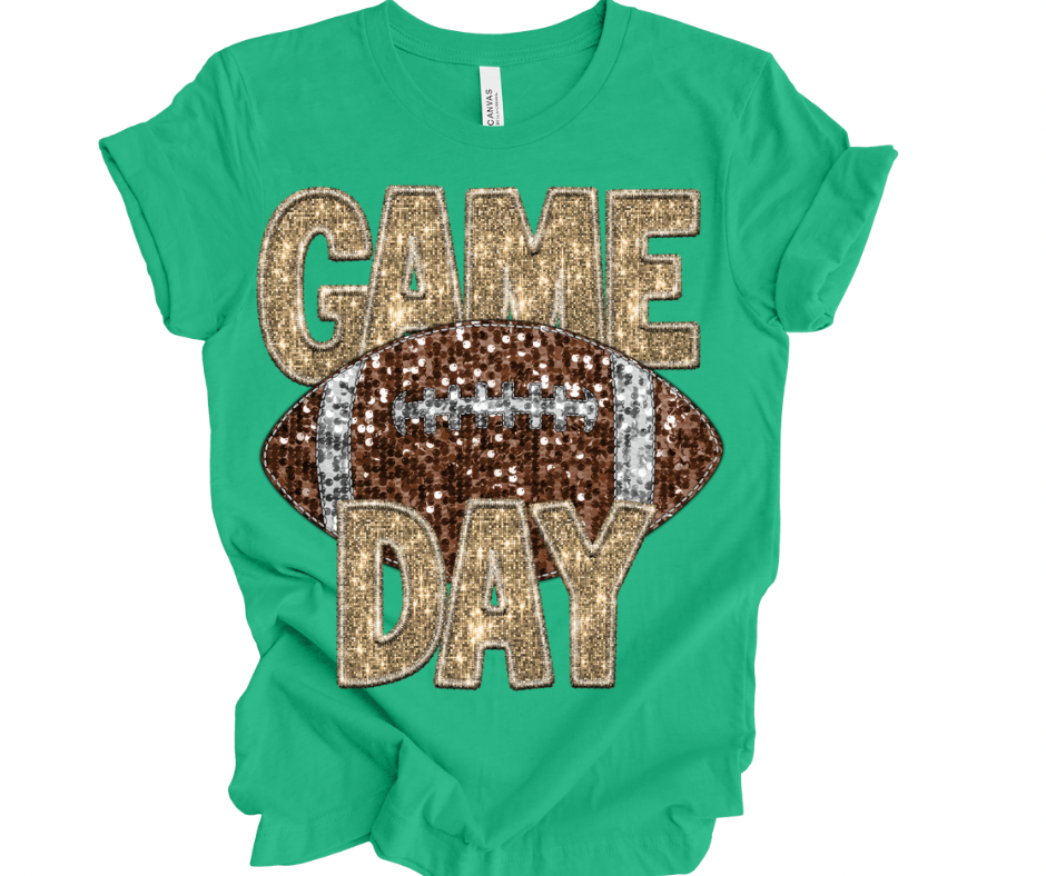 Game Day Football (Faux Sequin/Embroidery)