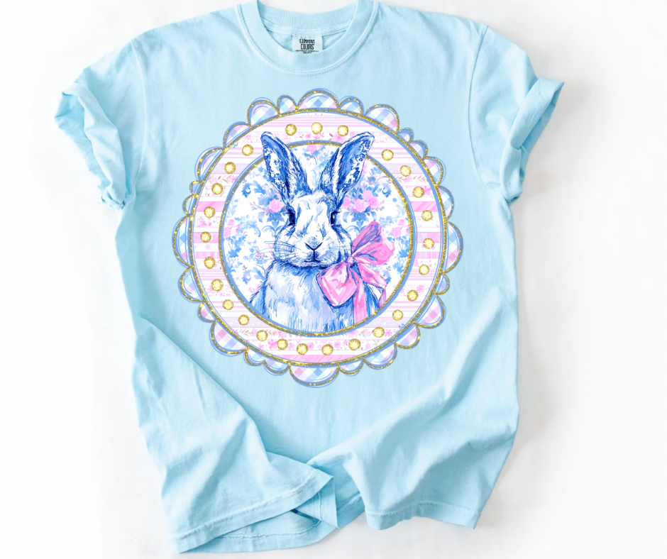Scalloped Bunny (Blue/Pink Floral)