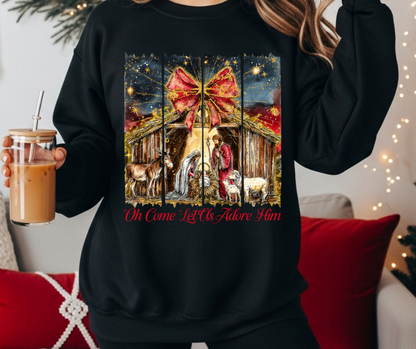 Oh Come Let Us Adore Him Manger (Bow)