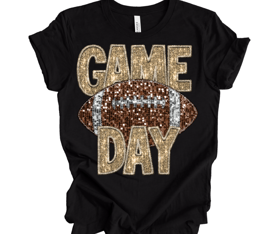 Game Day Football (Faux Sequin/Embroidery)