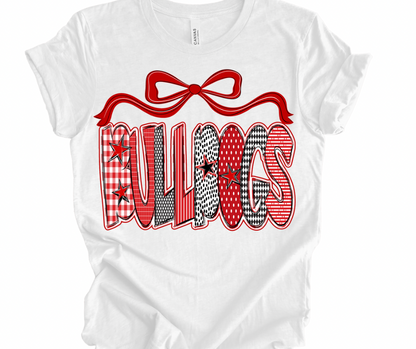 Bulldogs Checkered Stars (WITH BOW)