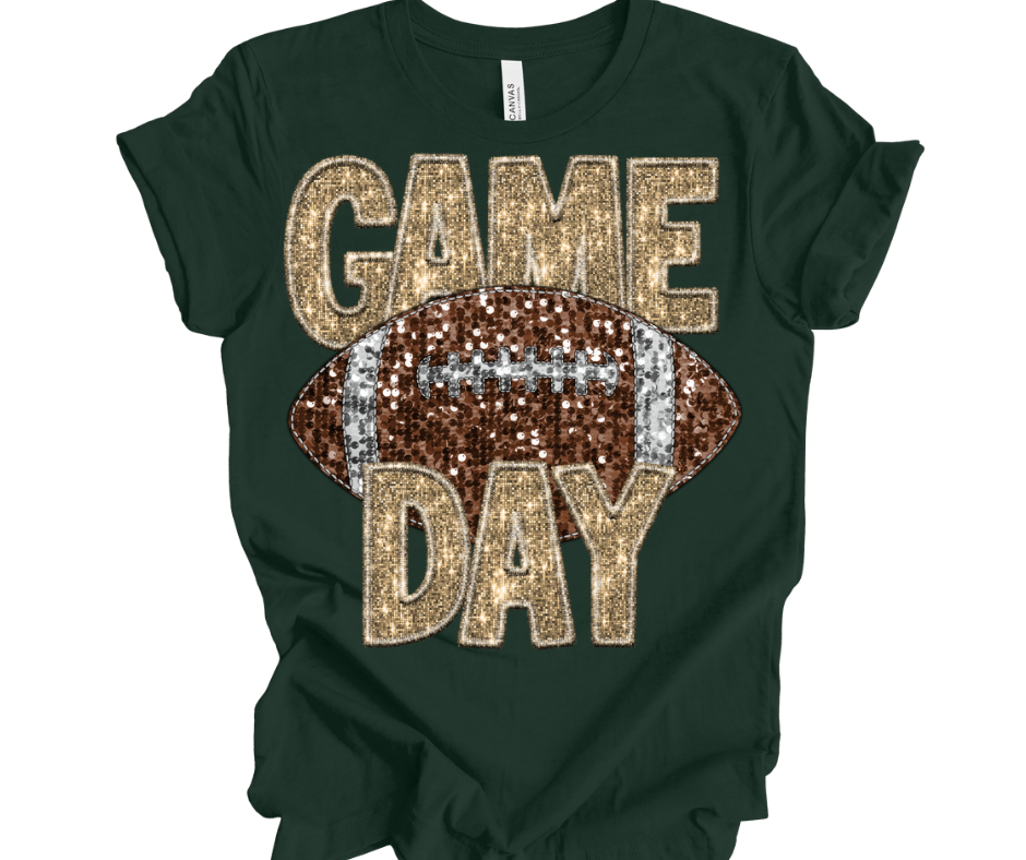 Game Day Football (Faux Sequin/Embroidery)