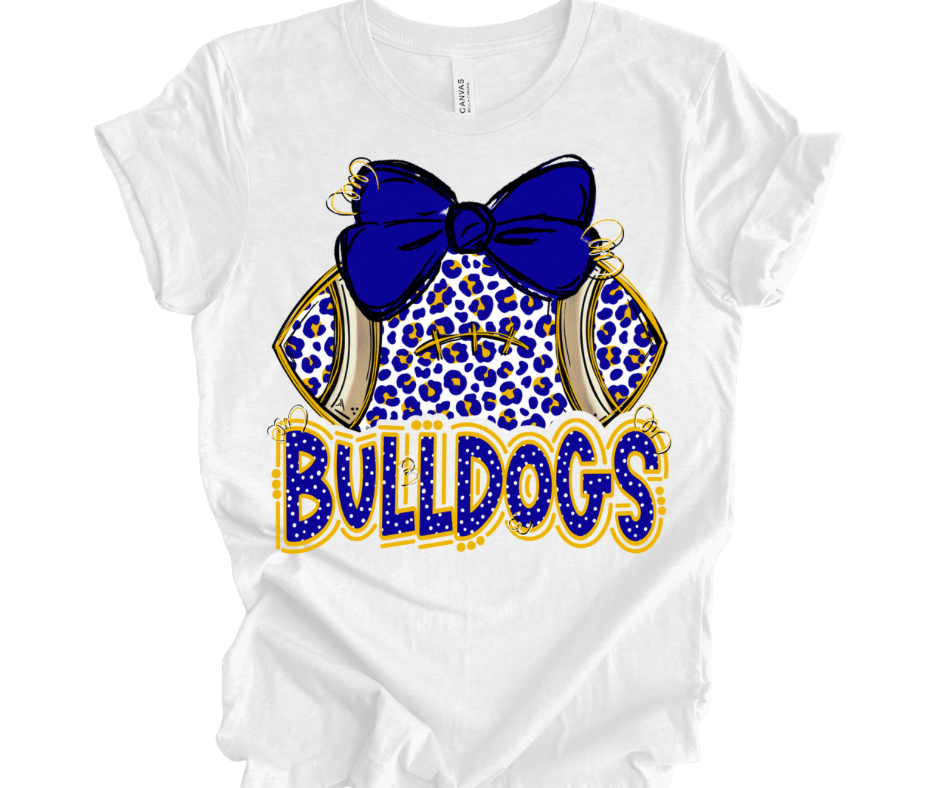Bulldogs Leopard Football (blue/yellow)