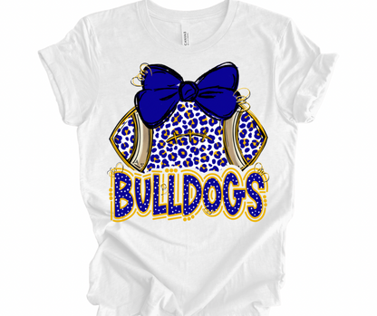 Bulldogs Leopard Football (blue/yellow)
