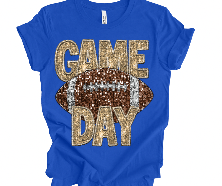 Game Day Football (Faux Sequin/Embroidery)
