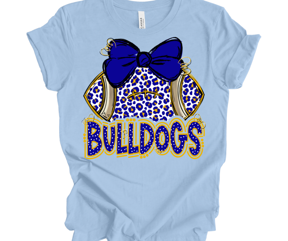 Bulldogs Leopard Football (blue/yellow)