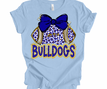 Bulldogs Leopard Football (blue/yellow)