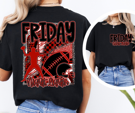 Friday Night Lights (AJD) Red & Black