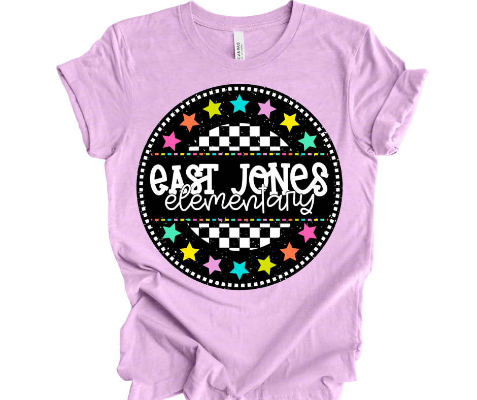 East Jones Elementary Checkered Stars