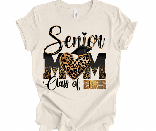Senior Mom C/O 25 Leopard Heart