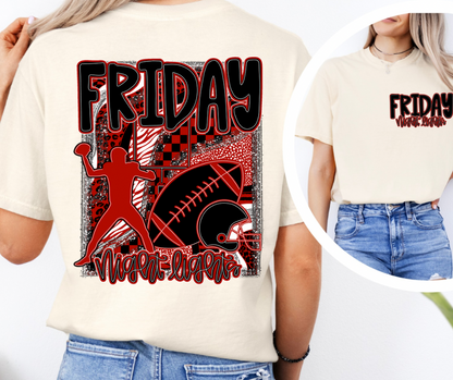 Friday Night Lights (AJD) Red & Black