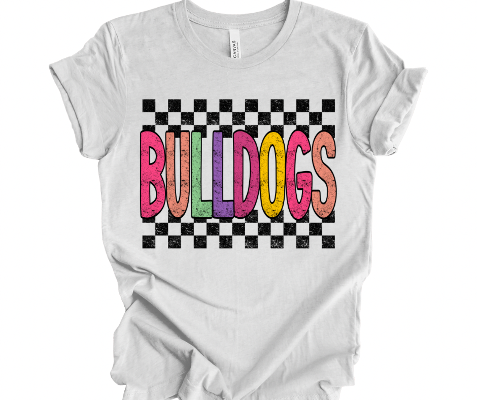 Bulldogs Checkered Grunge