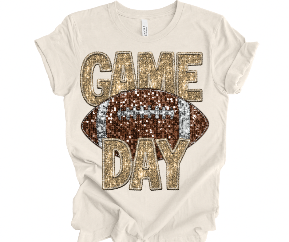 Game Day Football (Faux Sequin/Embroidery)
