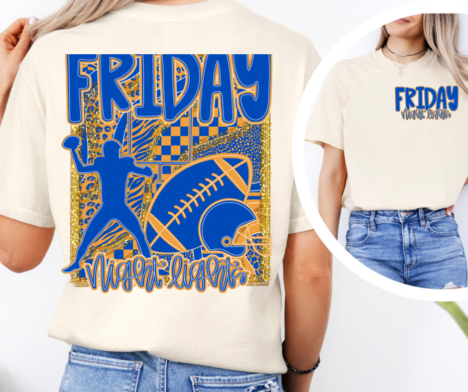 Friday Night Lights (AJD) Blue & Yellow