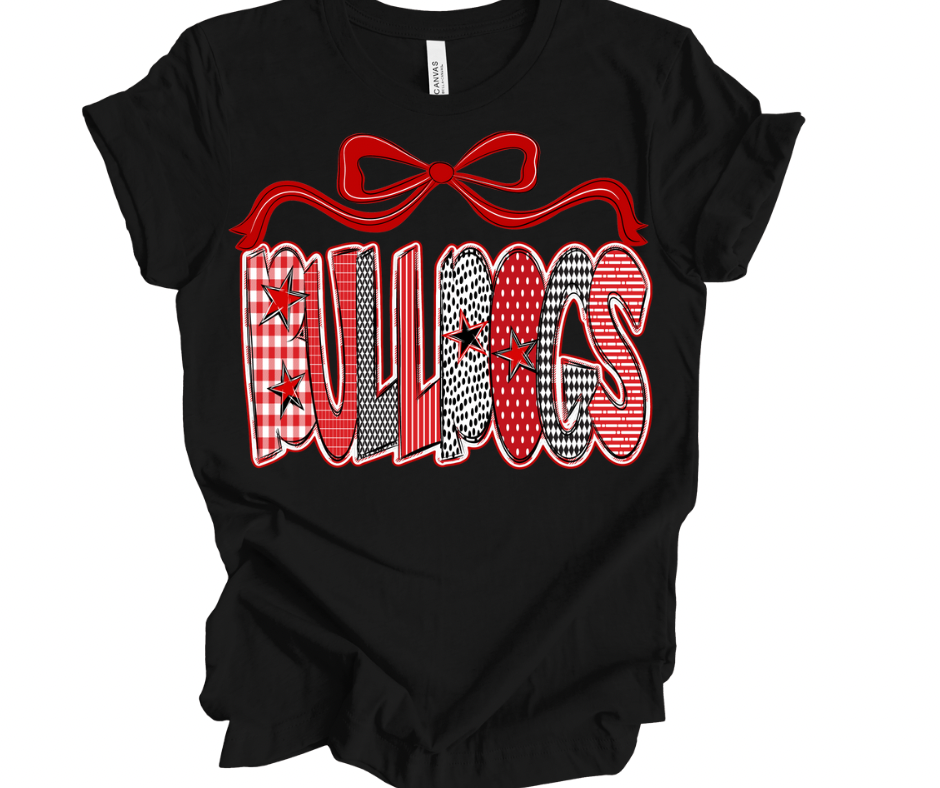 Bulldogs Checkered Stars (WITH BOW)