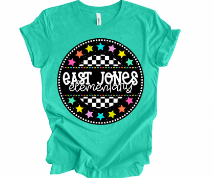 East Jones Elementary Checkered Stars