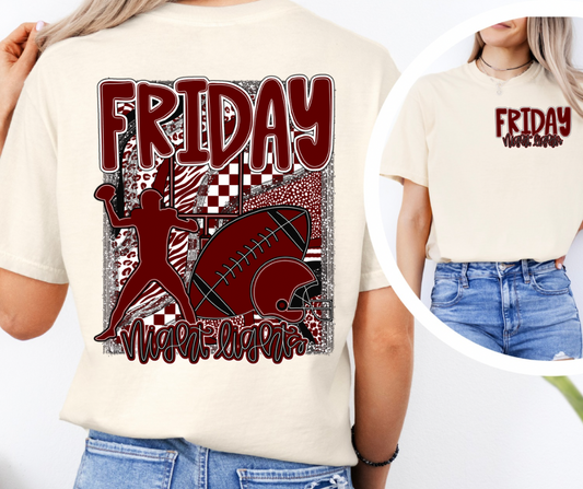 Friday Night Lights (AJD) Maroon & White