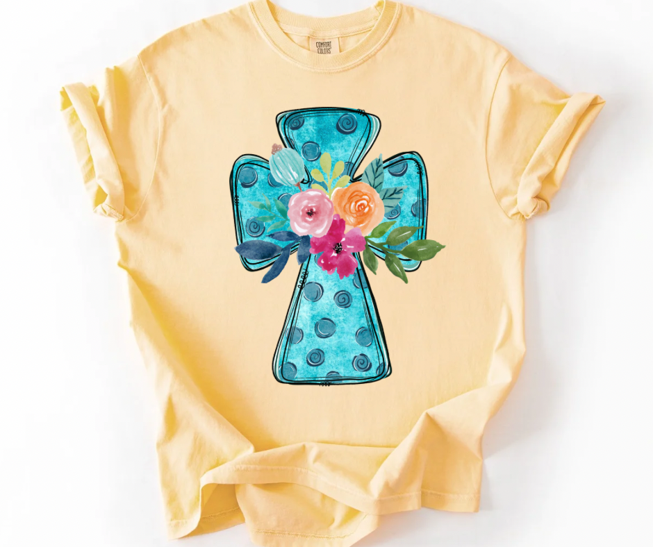 Floral Polka Dot Cross