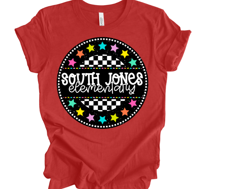 South Jones Elementary Checkered Stars