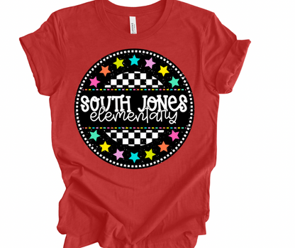 South Jones Elementary Checkered Stars