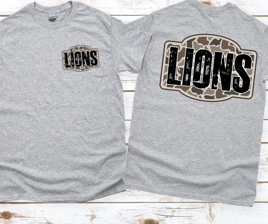 Lions - Camo (Front & Back)